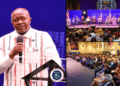 Finance Minister Augustine Kpehe Ngafuan speaks at a diaspora town hall in Maryland