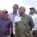 Finance Minister Augustine Ngafuan meets Tubman University graduates working on the Cavalla River Bridge project