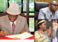 President Joseph Boakai, Oswald Tweh, Geraldine George and Magdalene Dagoseh