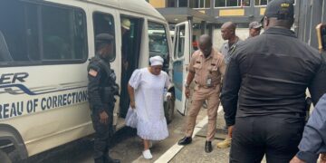 Former Vice President Jewel Howard-Taylor appears in court during preliminary proceedings in the cocaine trafficking case.