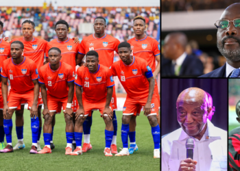 Presidents Joseph Boakai and George Weah in a collage about funding Liberia’s Lone Star national team