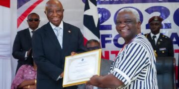 President Joseph Boakai and LRA Commissioner General James Dorbor Jallah