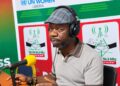 Garrison Doldeh Yeanue speaks to reporters about political tolerance and employment in Nimba County
