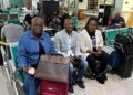 LNBA President F. Juah Lawson with Elisha Forkeyoh and Gedu Johnson Savice before departing for Cape Verde