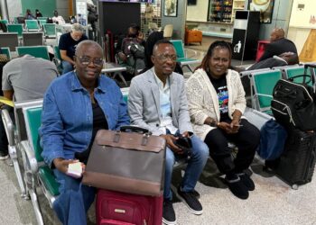 LNBA President F. Juah Lawson with Elisha Forkeyoh and Gedu Johnson Savice before departing for Cape Verde