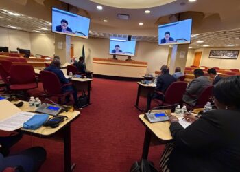 Deputy Foreign Minister Ibrahim Al-bakri Nyei presides over an A3 ministerial meeting in New York