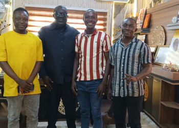 Cole Bangalu meets officials of the Liberia Deaf Sports Association in Congo Town