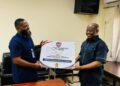 LPRC representatives receive recognition from the Liberia Basketball Association