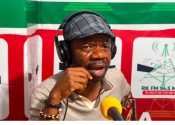 Former Nimba County lawmaker Garrison Doldeh Yealue Jr. speaks in Ganta