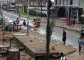 Police clear vendor booths from Rehab Junction in Paynesville