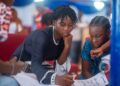 Liberian schoolgirls attend classes at a school in Liberia