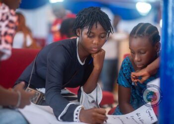 Liberian schoolgirls attend classes at a school in Liberia