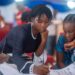 Liberian schoolgirls attend classes at a school in Liberia