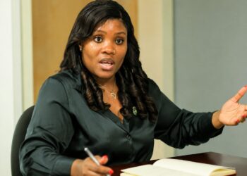 Youth and Sports Minister Cornelia Kruah speaking about the National Cadet Program