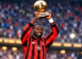 Football legend George Weah displaying his Ballon d'Or