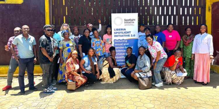 Participants complete Medica Liberia’s SASA! Together training on preventing violence against women and girls