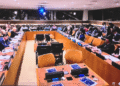 Foreign ministers, diplomats and Liberian officials attend a women, peace and security event at the United Nations