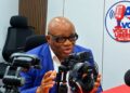 MPC political leader Simeon Freeman speaks during an interview in Monrovia