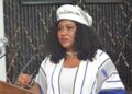 LIPO Director General Garmai Koboi speaks at the Ministry of Information in Monrovia