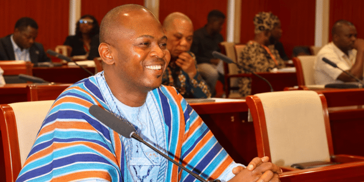 Bong County Sen. Johnny Kpehe seated in the Liberian Senate chamber