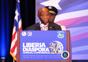 President Joseph Boakai addresses the Liberia Diaspora Annual Conference in Alexandria, Virginia