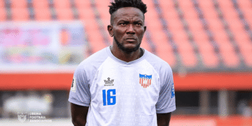 Liberia goalkeeper Tommy Songo in his national team kit