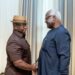 Former President Ernest Bai Koroma meets President Julius Maada Bio in Sierra Leone