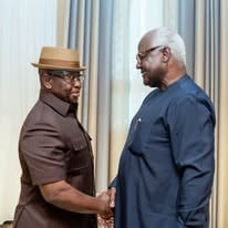 Former President Ernest Bai Koroma meets President Julius Maada Bio in Sierra Leone