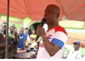 Nimba County Sen. Samuel Kogar speaking in Ganta