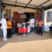 Partners In Health Liberia presenting medical equipment to JJ Dossen Hospital