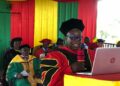 Tubman University faculty attend the opening convocation in Harper, Maryland County