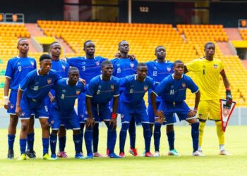 Liberia U-17 deputy coach Theophilus Geekor and the national youth team