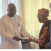 Ambassador Al-Hassan Conteh presents Rev. J. Edwin Lloyd Sr.’s posthumous award to his widow, Emma Mitchell Lloyd