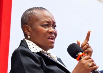Former Chief Justice Sie-A-Nyene Gyapay Yuoh speaks at Liberia’s non-performing-loan conference
