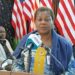 MCSS Superintendent Augurie E. Stevens speaks at the Ministry of Information press briefing