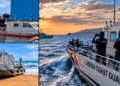 Crewless boat in Liberia Coast Guard custody at Mesurado Pier in Monrovia