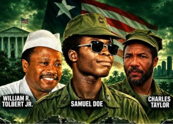 Former Liberian presidents William Tolbert, Samuel Doe and Charles Taylor