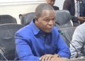 Deputy Education Minister Nyekeh Y. Forkpa speaking at a Finance Ministry budget hearing.