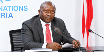 Finance Minister Augustine Kpehe Ngafuan addressing Liberia’s 2027 Executive Budget Hearings in Monrovia.