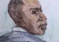 Illustration of former Liberian rebel commander Alieu Kosiah.
