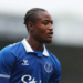 Everton forward Martin Sherif wearing the club’s football kit.
