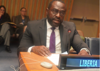 Liberian diplomat Baba Sillah addressing the United Nations Fourth Committee.