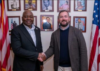 Liberian Ambassador Al-Hassan Conteh and KoBold Metals representative Alan Carroll.