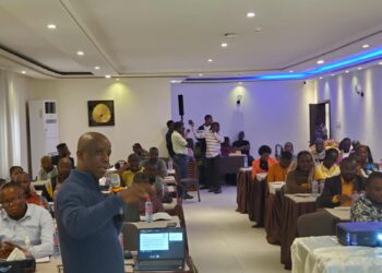 Civil society and mining-community representatives at a mining reform roundtable in Monrovia.