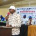 LRA Acting Communications Manager Jerry Laynumah Siakor speaking at PUL’s 62nd anniversary celebration in Monrovia.