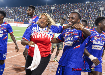 Football players at a National County Sports Meet event.