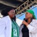 Charlyne Brumskine and Nyonblee Karnga-Lawrence at a Liberty Party ceremony in Buchanan.