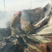 Firefighters at the scene of a fire on Jamaica Road, Bushrod Island.