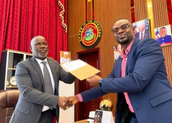 AIIST President Ishmael V. Conneh meeting House Speaker Richard Nagbe Koon