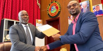 AIIST President Ishmael V. Conneh meeting House Speaker Richard Nagbe Koon